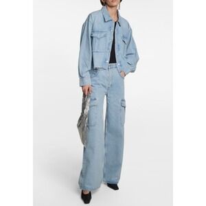 Agolde Cargo Jeans Womens‎ 27 Blue Minka Wide Leg High Rise Denim Cargo Pockets
